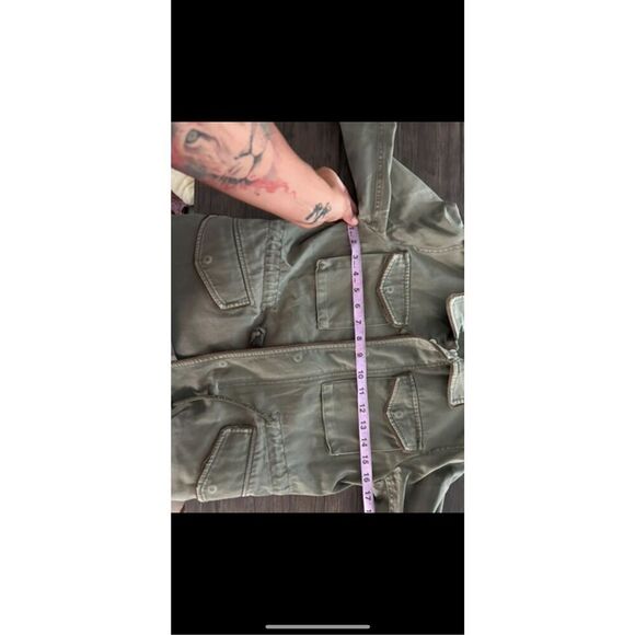 Moussy Olive Green Military Utility Full Zip Jacket Size 1 XS Combat Grunge - Picture 9 of 9